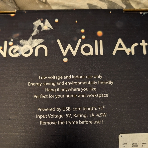 Neon Wall Art Decor " Blessed" - Picture 4 of 4